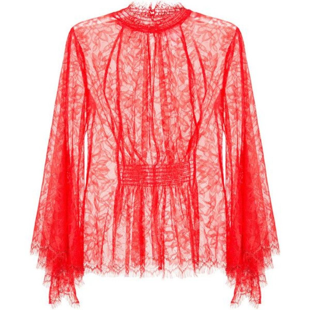 Alice Mcall - Red Lace Tunic - Size 36 (8 AUS)